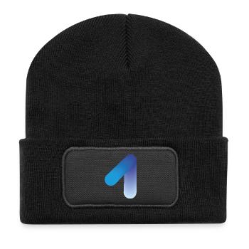 Abstract 1, modern & digital - Recycled Patch Beanie - black - Front