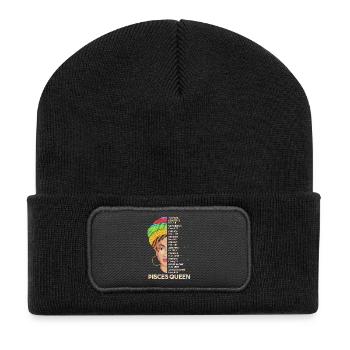 Sternzeichen Fische - Recycelte Patch Beanie - Schwarz - Vorne