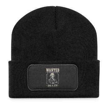 Wanted for Treason – Funny 4th of July – Jef - Recycled Patch Beanie - black - Front