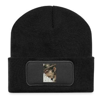 Portrait Crown Thorns - Recycled Patch Beanie - black - Front