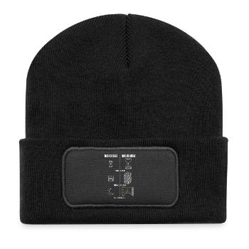 Was ich sage Was ich meine Gamer Zocker Herren - Recycelte Patch Beanie - Schwarz - Vorne