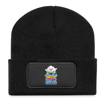 Cloud Jumps Today Even the Cloud Rain Humor - Recycled Patch Beanie - black - Front