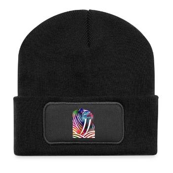 Colorful Walrus in Watercolor Lines - Recycled Patch Beanie - black - Front