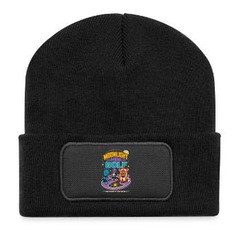 Mondschein Minigolf mit Aliens - Beanie recyclé à patch - noir - Devant