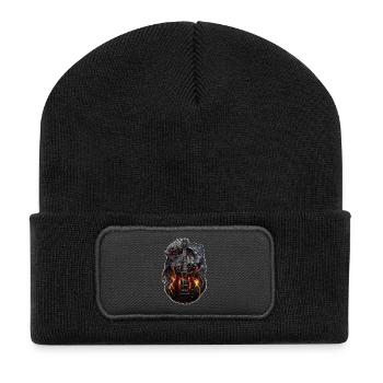 Dragon Rock – Burning Guitar - Recycled Patch Beanie - black - Front
