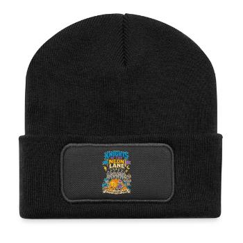 Néon de Knight Bowling - Beanie recyclé à patch - noir - Devant