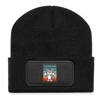 Fliesenleger Sprüche Lustiges Handwerker Design - Recycelte Patch Beanie - Schwarz - Vorne