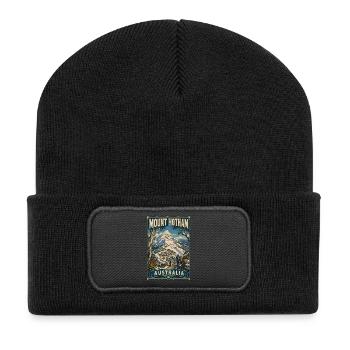 Erleben Sie den dramatischen Mount Hotham in Australien - Recycelte Patch Beanie - Schwarz - Vorne