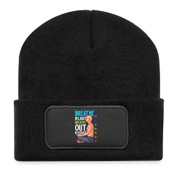 Chakra Atmung - Blockaden lösen - Recycelte Patch Beanie - Schwarz - Vorne