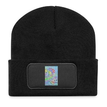 Obstkorb - Recycelte Patch Beanie - Schwarz - Vorne