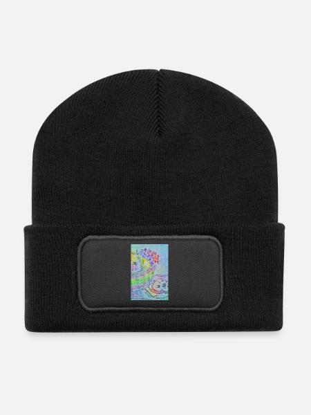 Obstkorb - Recycelte Patch Beanie - Schwarz
