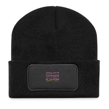 Pas le pire anniversaire de travail hilarant d’un employé - Beanie recyclé à patch - noir - Devant