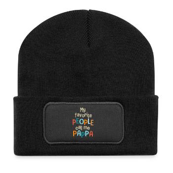mes personnes pereferes m'appellent pappa Pere - Beanie recyclé à patch - noir - Devant