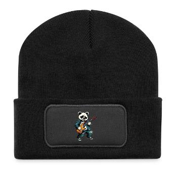 Panda Guitarist: Rock in the Animal Band - Beanie recyclé à patch - noir - Devant