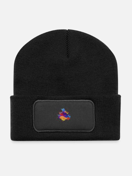hipster - Recycelte Patch Beanie - Schwarz