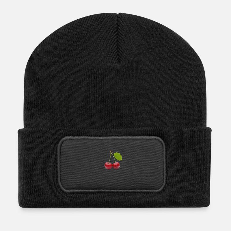 KIRSCHEN - Recycelte Patch Beanie - Schwarz