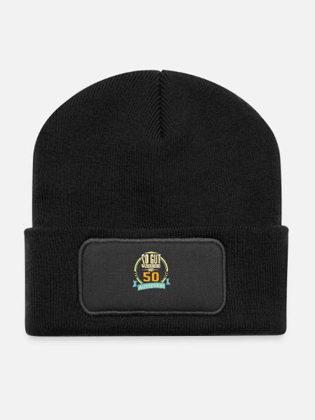 Geburtstag so gut kann man mit 50 aussehen - Recycelte Patch Beanie - Schwarz