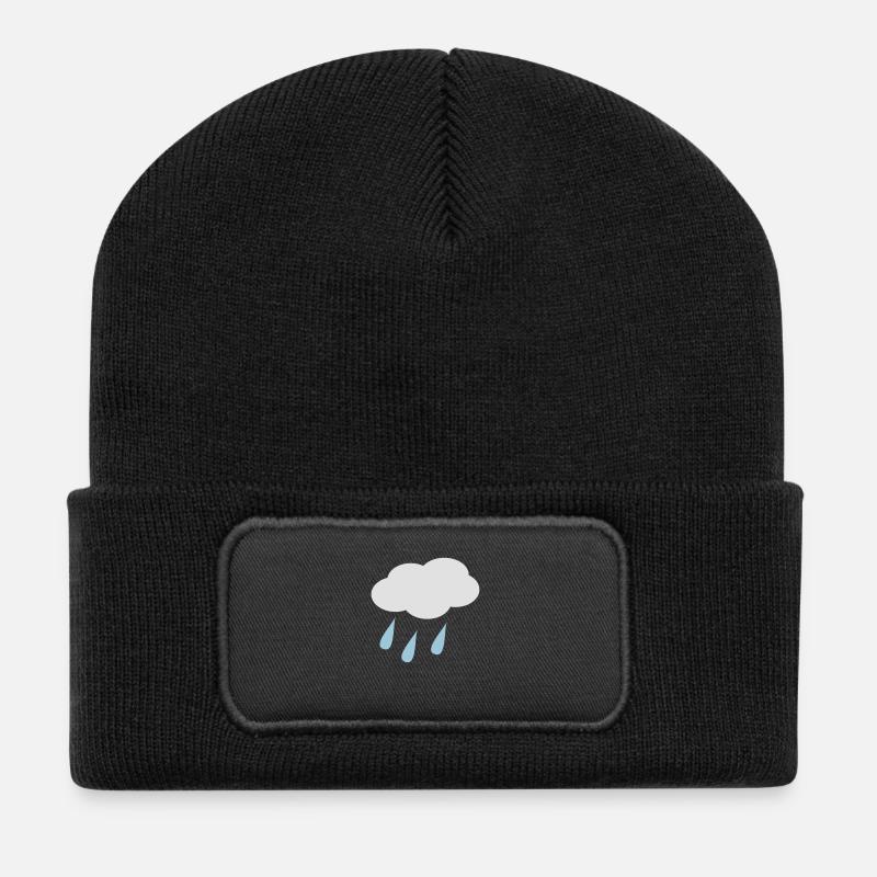 regen - Recycelte Patch Beanie - Schwarz