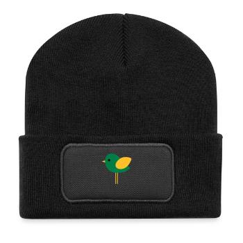 Vogel - Recycelte Patch Beanie - Schwarz - Vorne