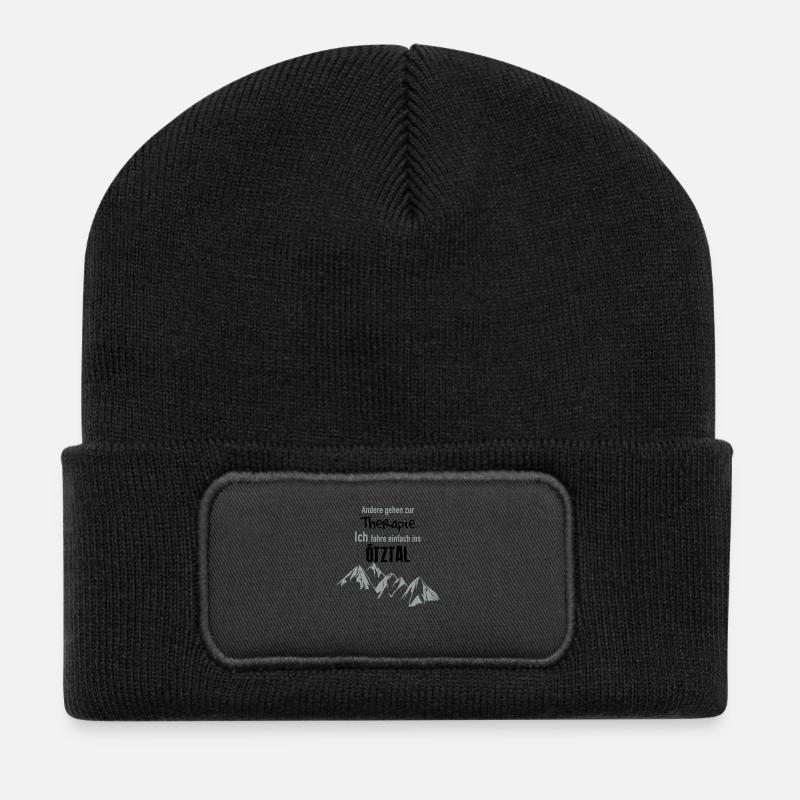 Therapie Ötztal - Recycelte Patch Beanie - Schwarz