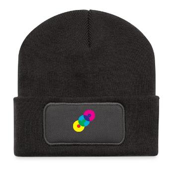 Vinyl Records (Diagonal) - Recycled Patch Beanie - dark grey - Front