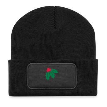 Noël houx 2 - Beanie recyclé à patch - noir - Devant