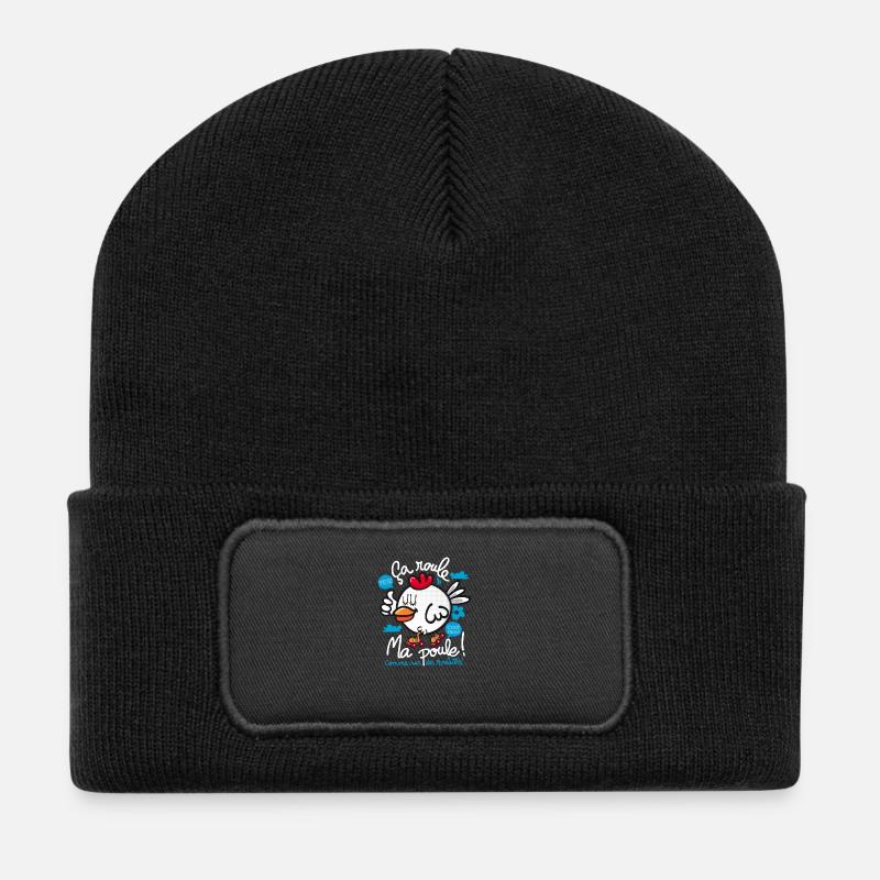 ma poule fonce - Beanie recyclé à patch - noir