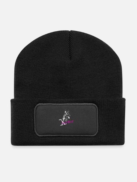 X- Herder pink - Recycelte Patch Beanie - Schwarz