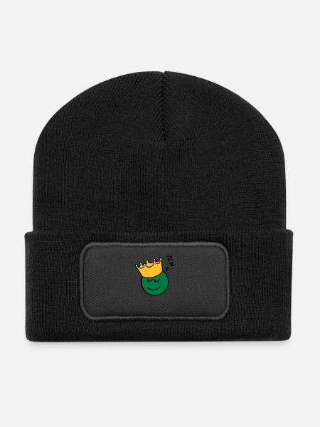 Pois roi sommeil - Beanie recyclé à patch - noir