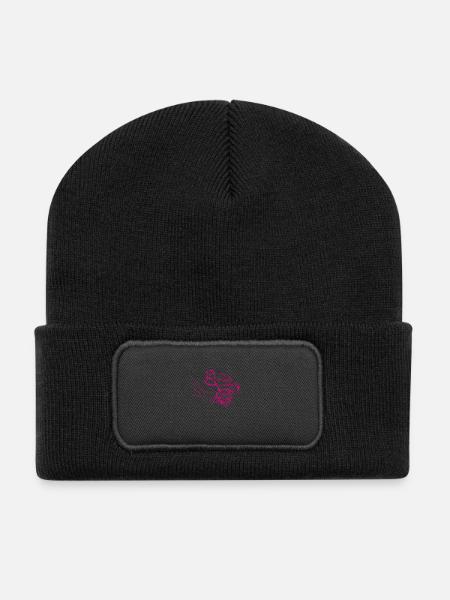 flamand rose - color - Beanie recyclé à patch - noir