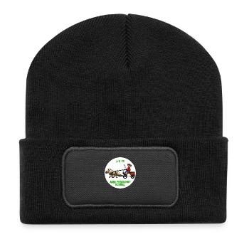 Pferdammt schnell - Recycelte Patch Beanie - Schwarz - Vorne