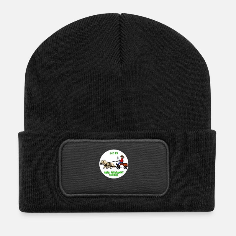 Pferdammt schnell - Recycelte Patch Beanie - Schwarz