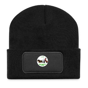Pferdammt schnell - Recycelte Patch Beanie - Schwarz - Vorne