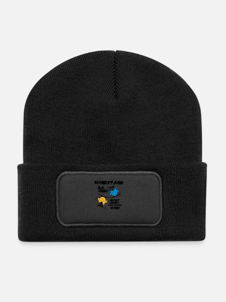 Eulen Ruhestand - na und? - Recycelte Patch Beanie - Schwarz
