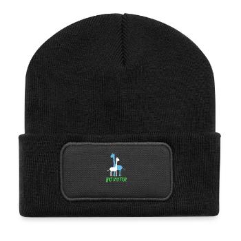 Große Schwester - Recycelte Patch Beanie - Schwarz - Vorne