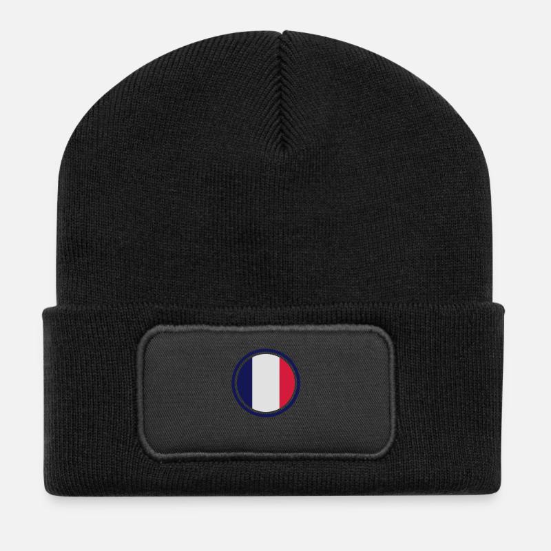 franceflag_3c - Beanie recyclé à patch - noir