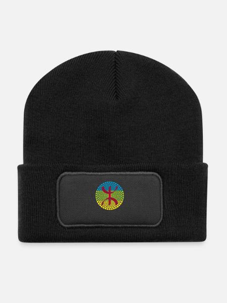 Amazigh Tamazight ⴰⵎⴰⵣⵉⵖ Berber Morocco Marokko - Recycelte Patch Beanie - Schwarz