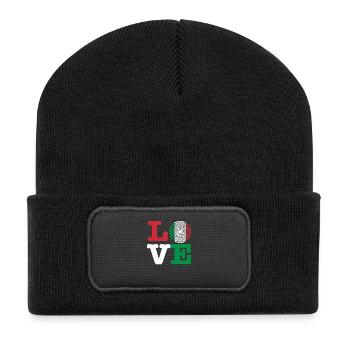 ITALIE COEUR - Beanie recyclé à patch - noir - Devant