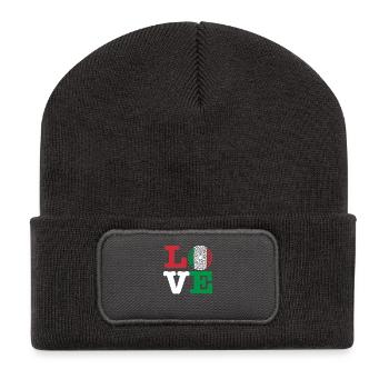 ITALIE COEUR - Beanie recyclé à patch - charbon - Devant