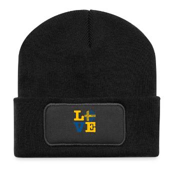 COEUR SUEDE - Beanie recyclé à patch - noir - Devant