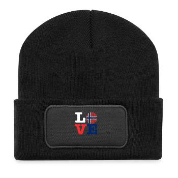 COEUR NORVÈGE - Beanie recyclé à patch - noir - Devant