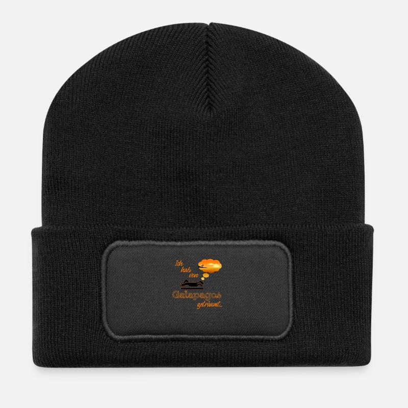 Ich hab von den Galapagos Inseln geträumt - Recycelte Patch Beanie - Schwarz