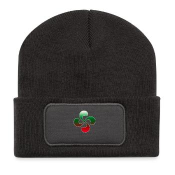 Croix Basque design 101 - Beanie recyclé à patch - charbon - Devant