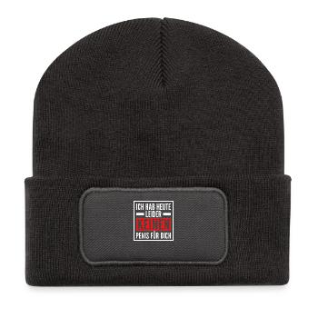 Männer - Kein Penis - Recycelte Patch Beanie - Dunkelgrau - Vorne