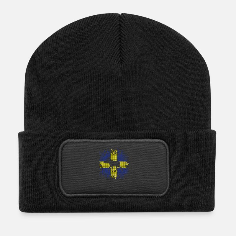 Pixel Elch - Recycelte Patch Beanie - Schwarz