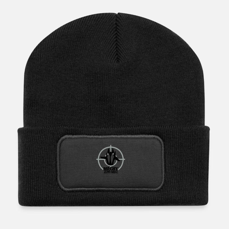 Macht Zentrale - Recycelte Patch Beanie - Schwarz