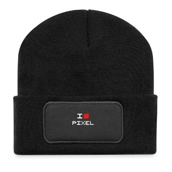 I LOVE PIXEL - Recycled Patch Beanie - black - Front