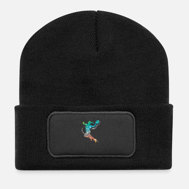 handball female de - Recycelte Patch Beanie - Schwarz