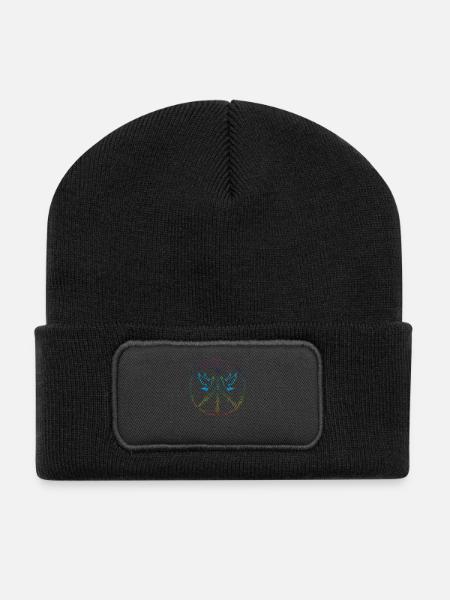 Frieden in allen Sprachen der Welt - Recycelte Patch Beanie - Schwarz