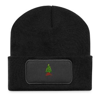 merry-christmas - Recycelte Patch Beanie - Schwarz - Vorne